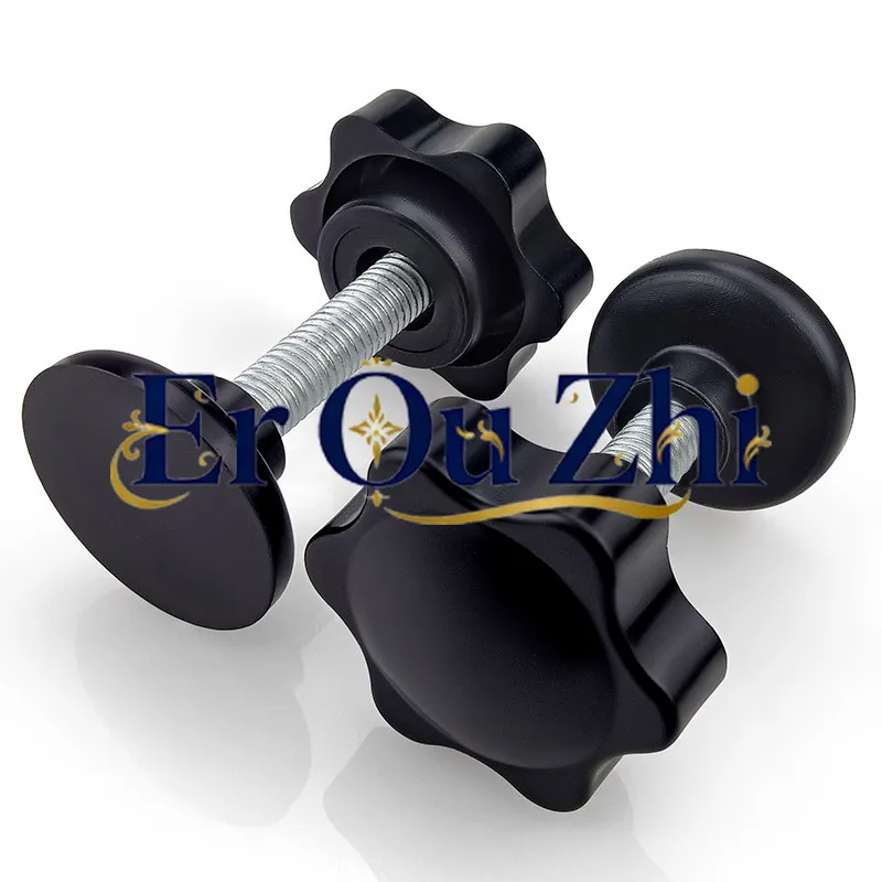 304 Stainless Steel with Foot Pad Plum Blossom Handle Screw M6m8m10 Full Rubber Pad Screen Printing Platen Adjustment Knob