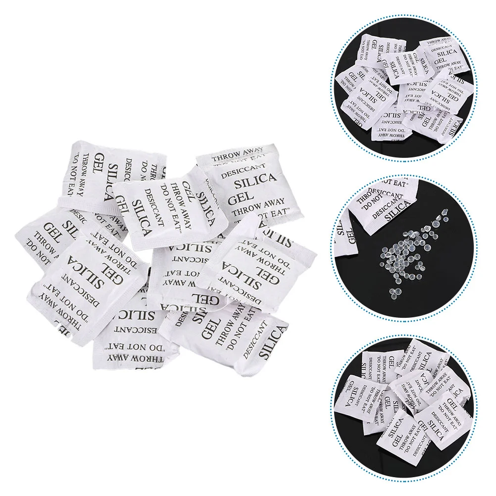 

100 Pcs Silica Gel Desiccant Moisture Absorber Bags Home Absorbers Absorbent Packets Powder Anti