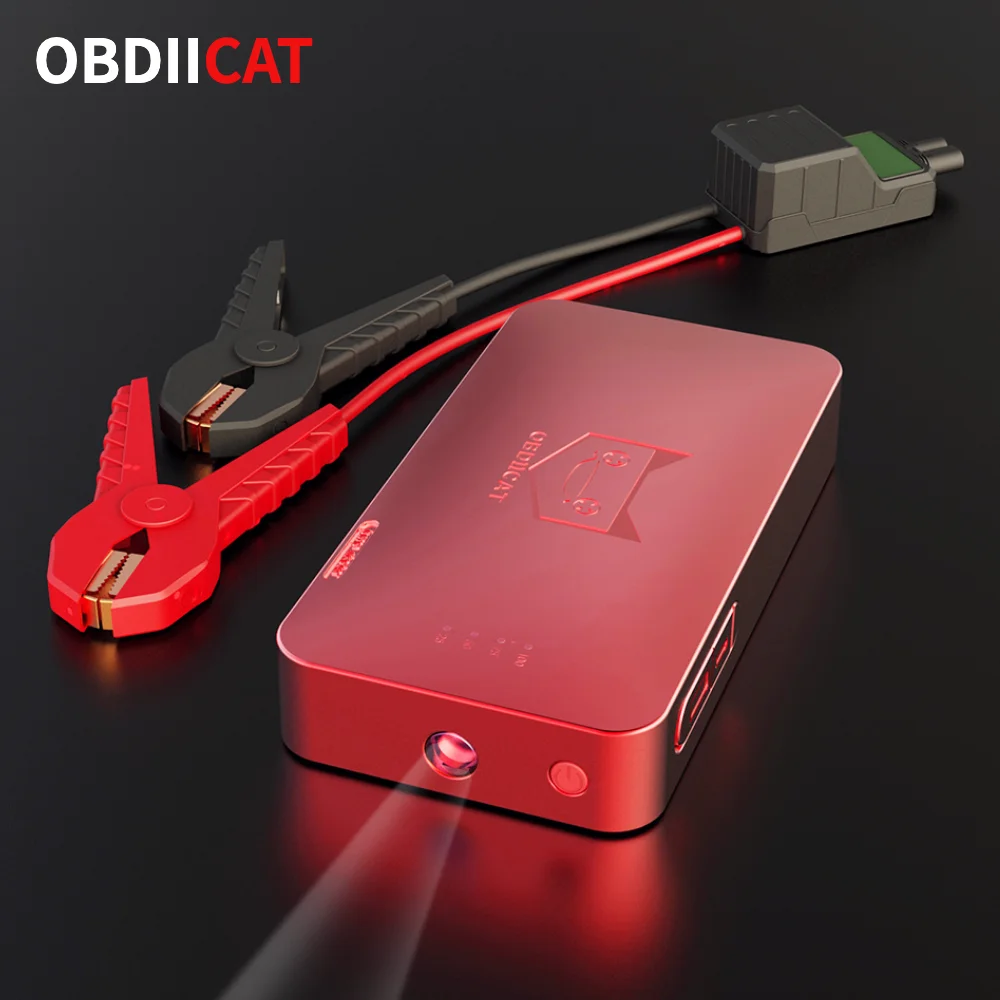 OBDIICAT New D16 Car Jump Starter Smart Portable Car Auto Battery Emergency Charger Booster 12V Car Battery Starting Device