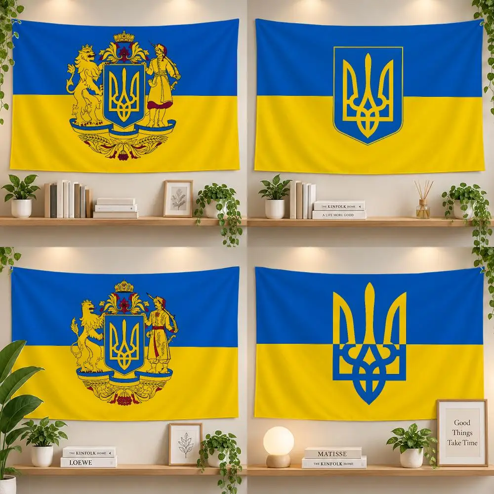 Country Ukraine Ukrainian Heritage Flags Personalized Banner Flag Room Dorm Camping Picnic Garage Bar Outdoor Wall Decor