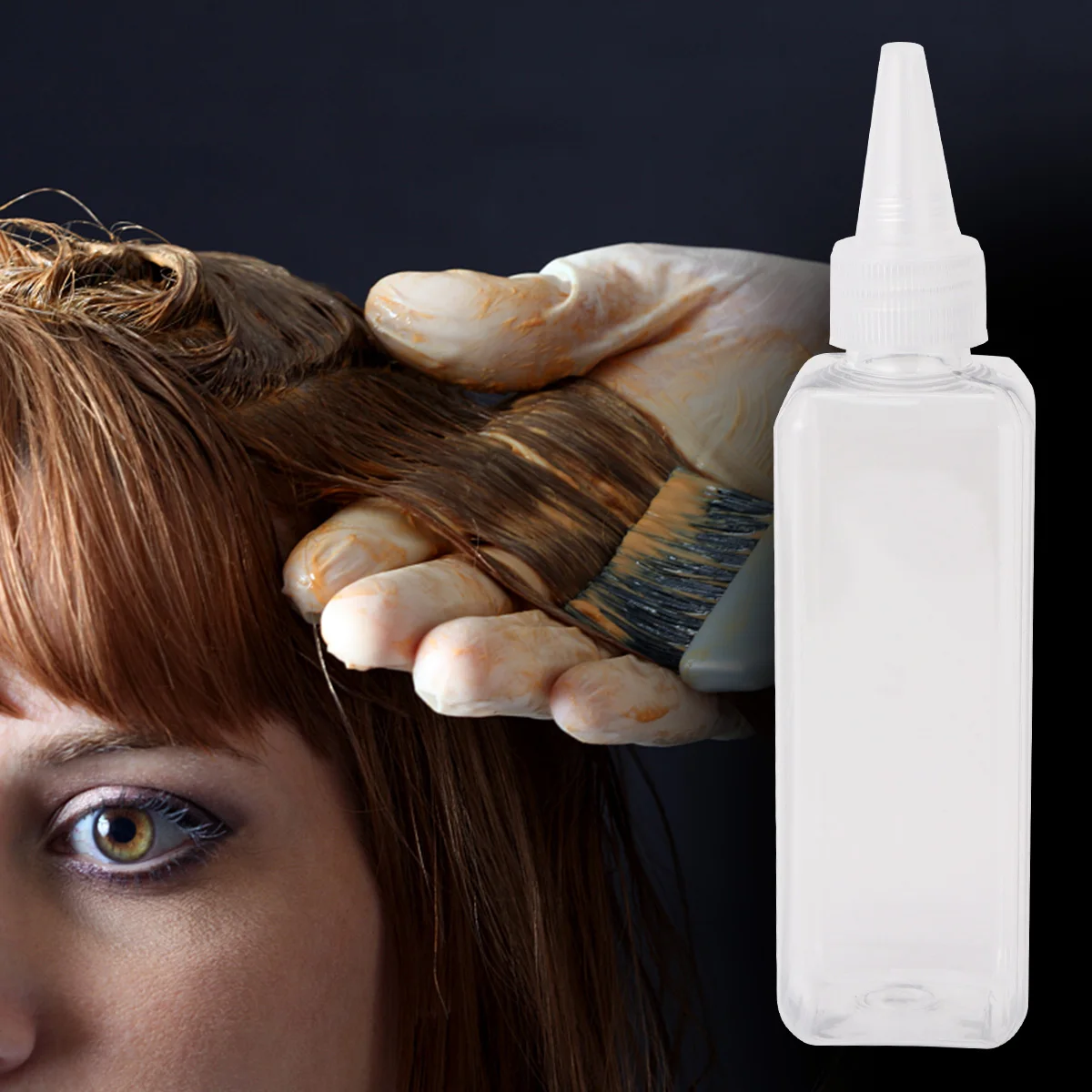 

15pcs Dye Bottle Applicator Squeeze Nozzle Small Container Transparent Plastic Durable Easy Coloring Hair Salon Household Pet