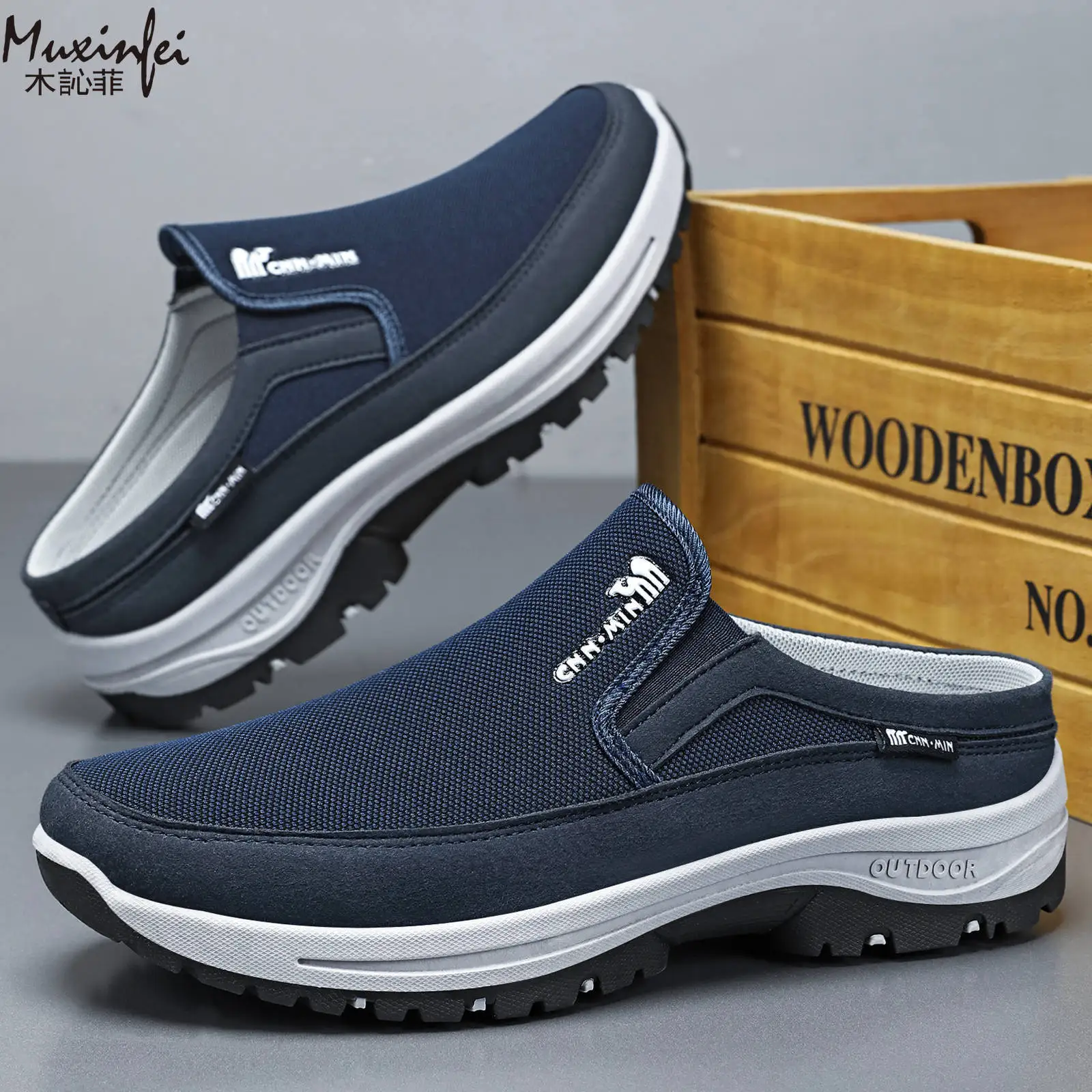 

Men's Shoes 2026 Spring New Versatile Casual Half Top Single Shoes Comfortable, Breathable, Odorous Foot Size 39-47
