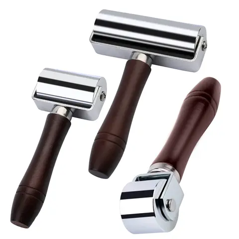 Leather Press Edge Roller with Wooden Handle Leather Roller Tool Edge Creaser Leather Craft Laminating Working Tool
