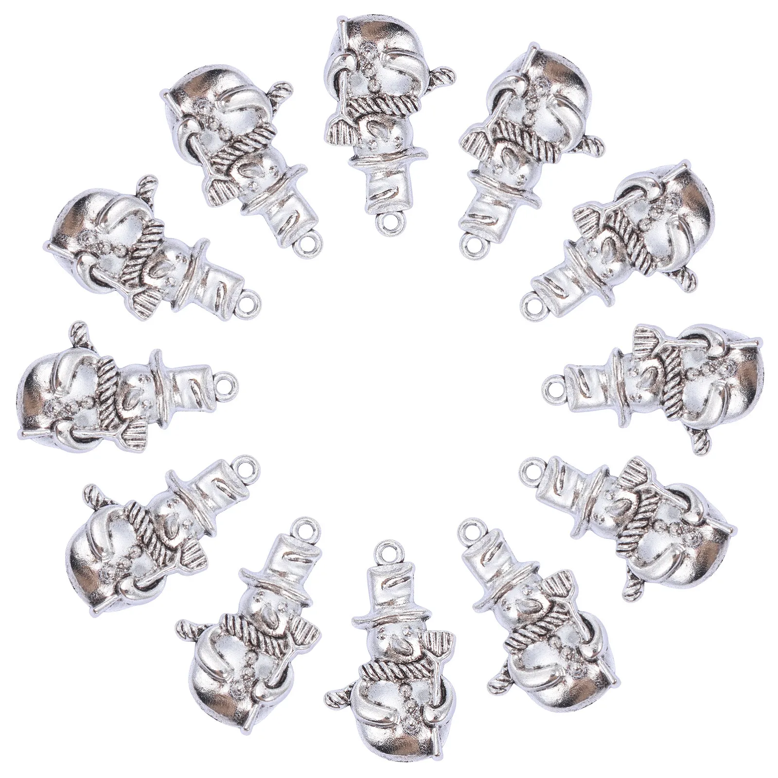 

50Pcs Vintage Alloy Snowman Pendant Charms Christmas DIY Jewelry Making Accessories for Necklace Bracelet Keychains Hanging