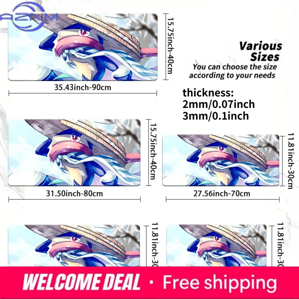 Samurai Greninja Winter Desk Mat Non-Slip Washable Gaming Mouse Pad
