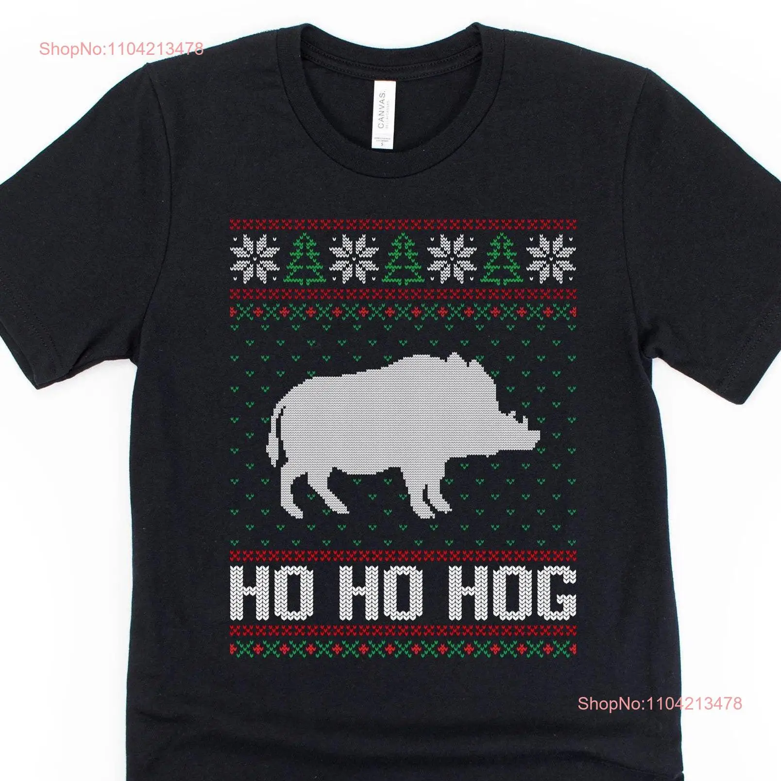 Ho hog shirt wild boar Christmas ugly sweater animal long or short sleeves