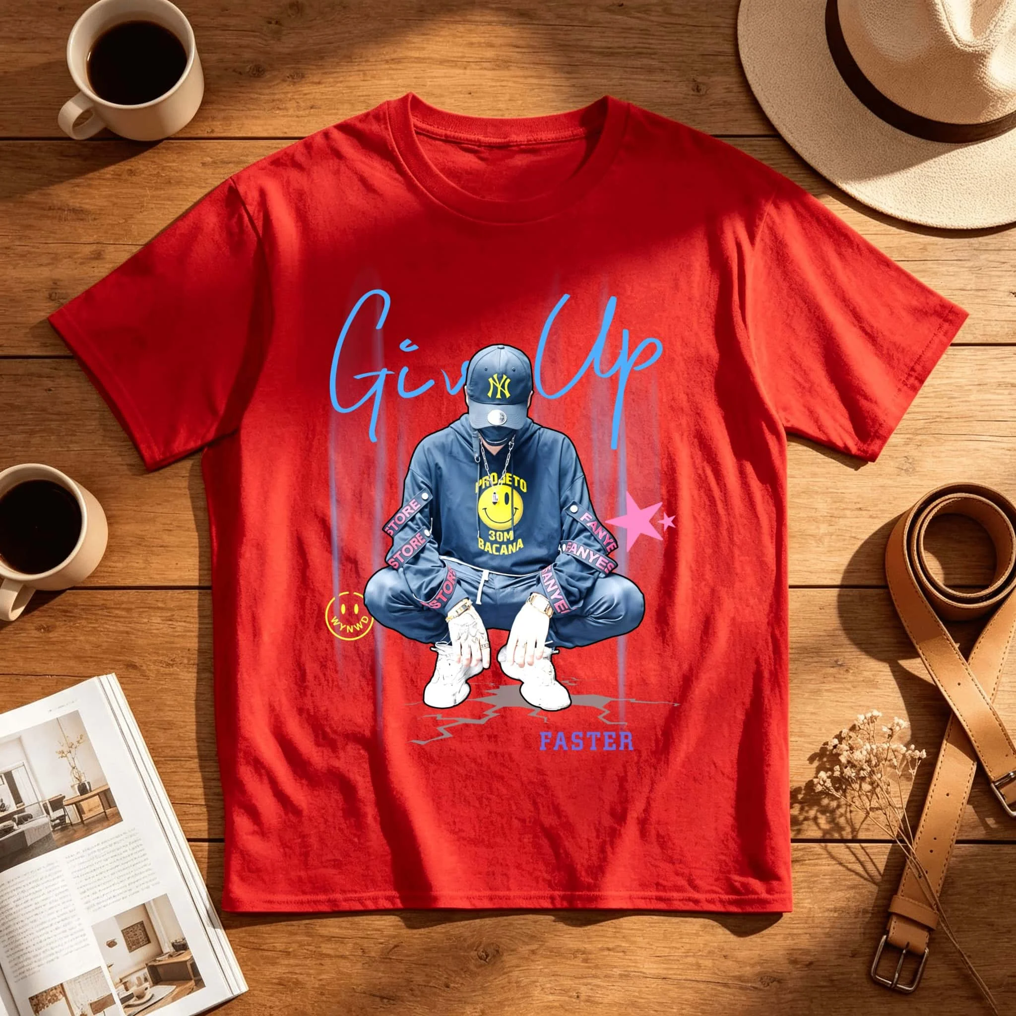 Neon Hoodie Figure Streetwear Stylish Poster Teen Youth Student Street Style Shirt