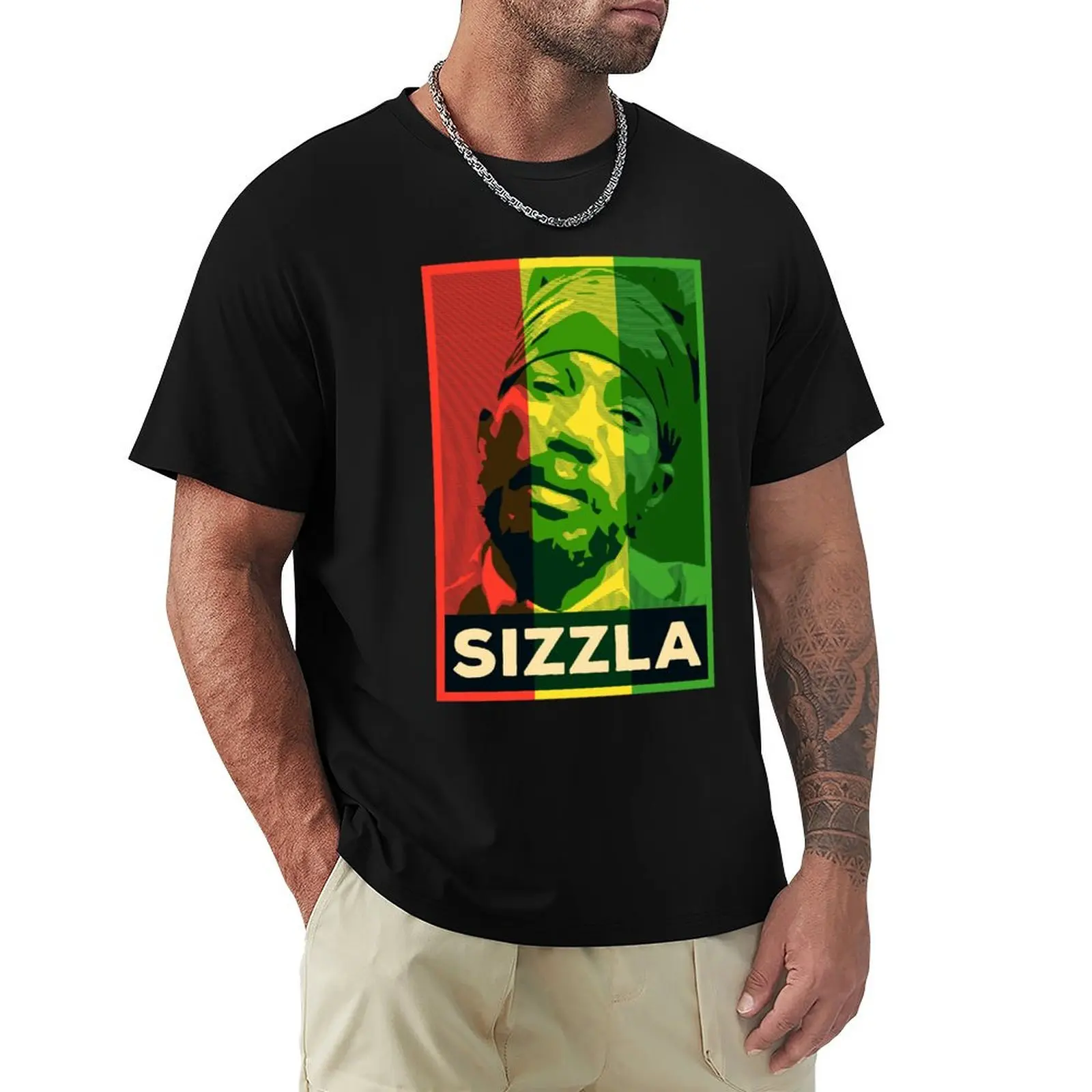 

Reggae Legends Sizzla Kalanji RASTA Famous Jamaican Reggae Musician T-Shirt Big Size Crew Neck T-Shirt