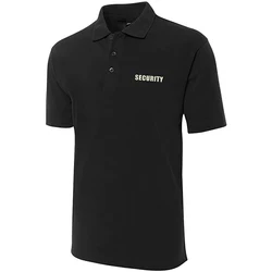 Lyprerazy Security Embroidered Short Sleeve Polo Shirts Classic Embroidery Men's Polo Shirt