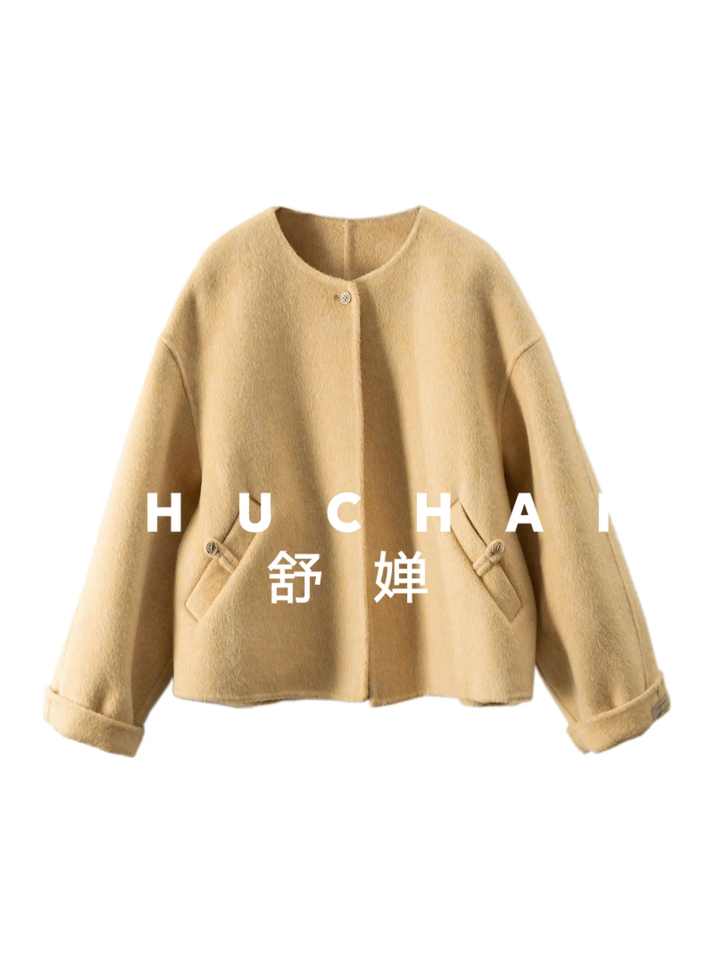 

Женское короткое пальто из 100 шерсти Hanmae Ouble-sie, шерстяное короткое пальто, женская куртка 75F6 Abrigos Mujer Invierno