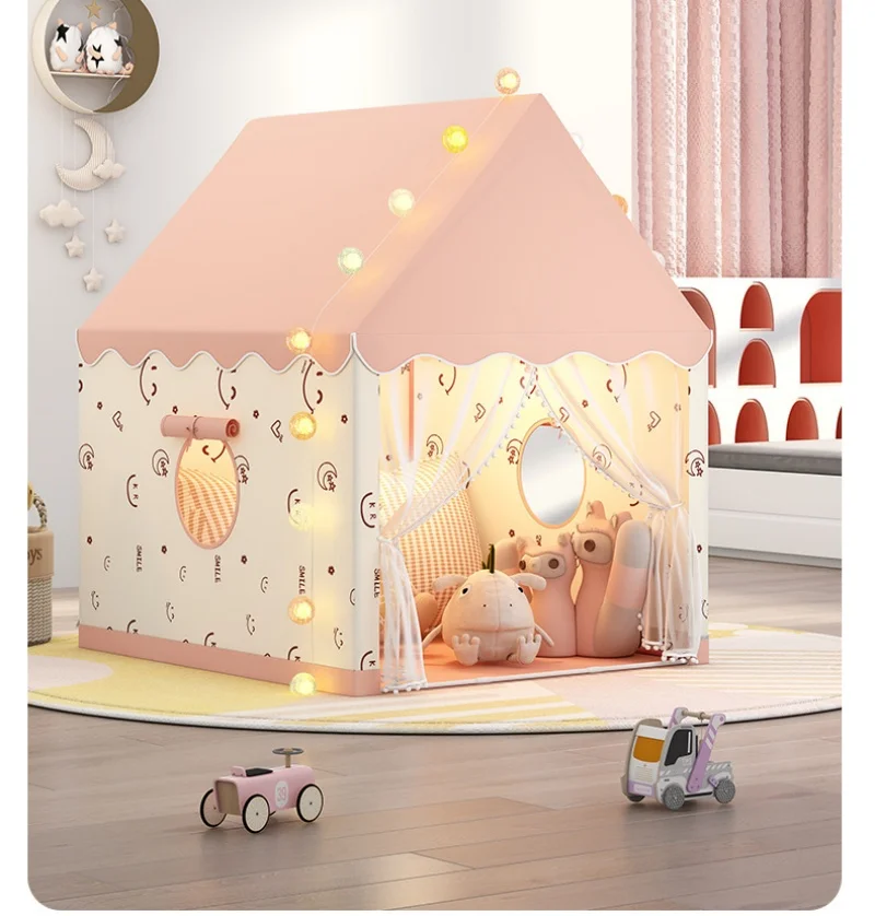 Tente de jeu intérieure pliante pour enfants, château de princesse, maison de jeu, cadre en métal, sans boule lumineuse, petite maison, jouets pour enfants