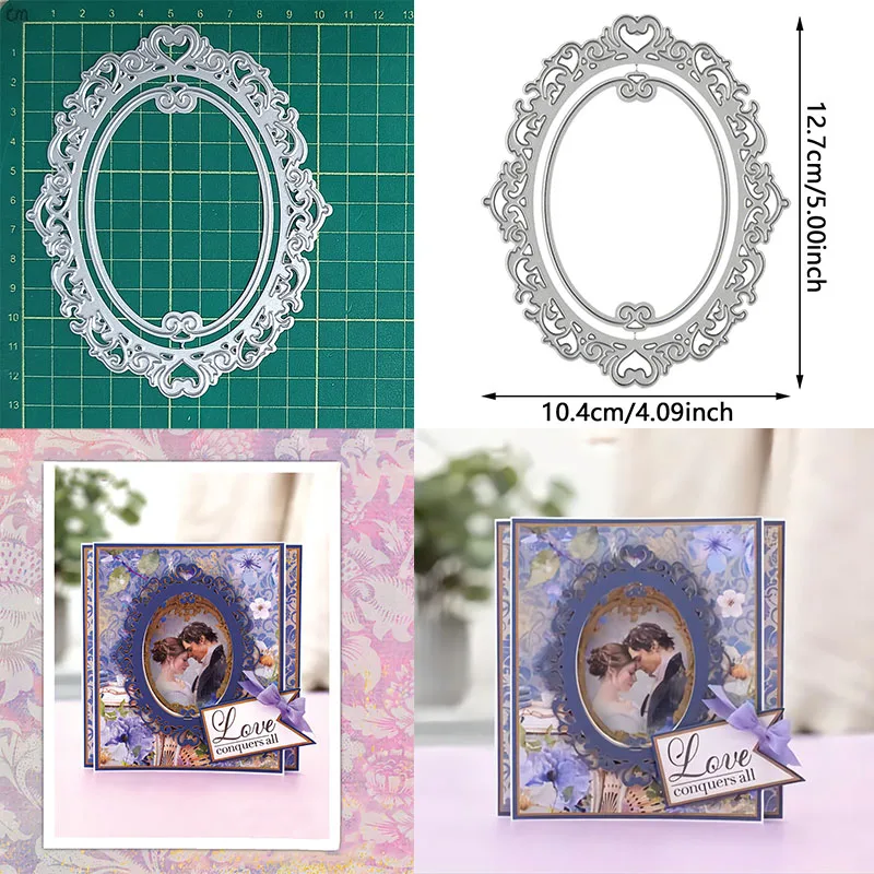 Elliptical Frame Metal Dies for Crafts,Christmas Decorative Stencil for DIY Scrapbooking Card Photo Album,Cutting Dies 2024 New