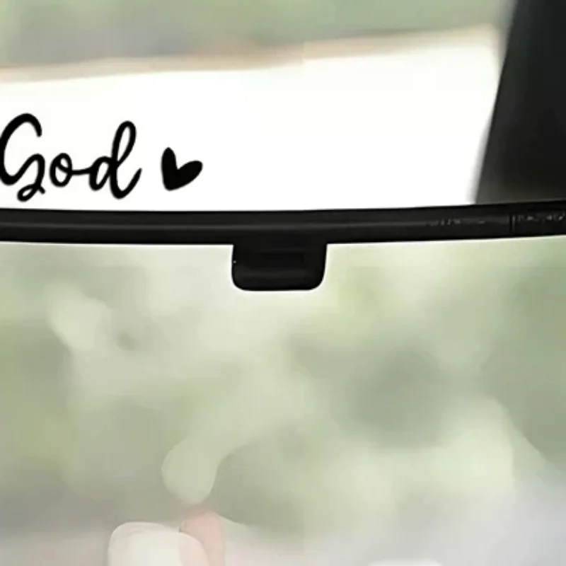 Trust In God Heart Specchietto retrovisore per auto Adesivo Decal Fede Versetto della Bibbia Chiesa cristiana Decorazione per paraurti per veicolo automatico