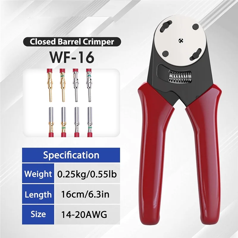 VEHO-For Deutsch Closed Barrel Crimper, Solid Barrel Contact & Circular Connector Contacts Crimping Tool (AWG 14-20) 4 Way