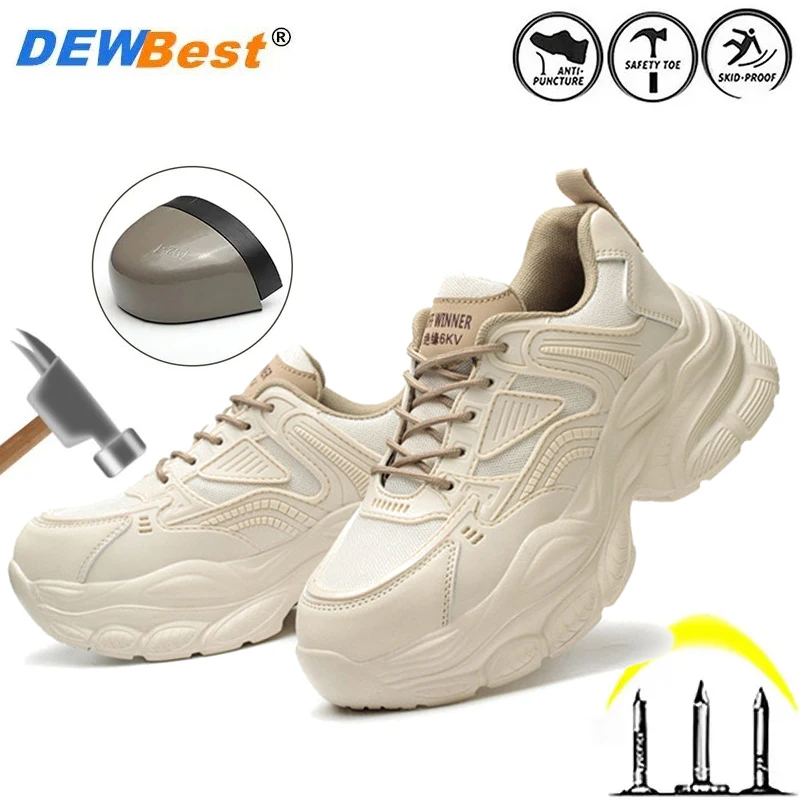 Fashion lightweight plastic steel head insulating shoes women's shoes anti-smash anti-puncture women's special protective shoes