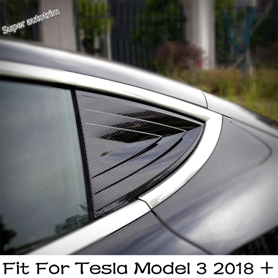 

Exterior Refit Accessories Rear Tail Louver Window Spoiler C Column Triangle Cover Trim 2PCS Fit For Tesla Model 3 2018 - 2021