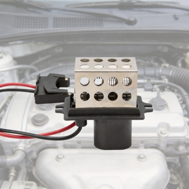 M76E 27100-00QAC HVAC-Widerstand mit rotem und schwarzem Zweidrahtkabel und Metallgehäuse – Detail 1