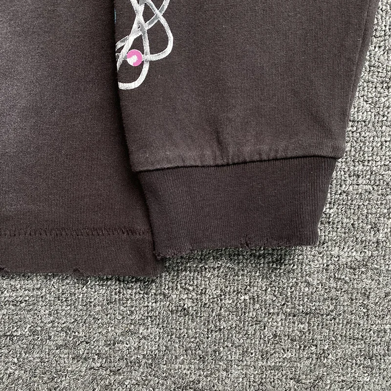 الكرتون أنيمي الطباعة أفضل جودة تي شيرت خمر فضفاض عادية سانت كم طويل تي شيرت الرجال امرأة شارع العليا خمر #6