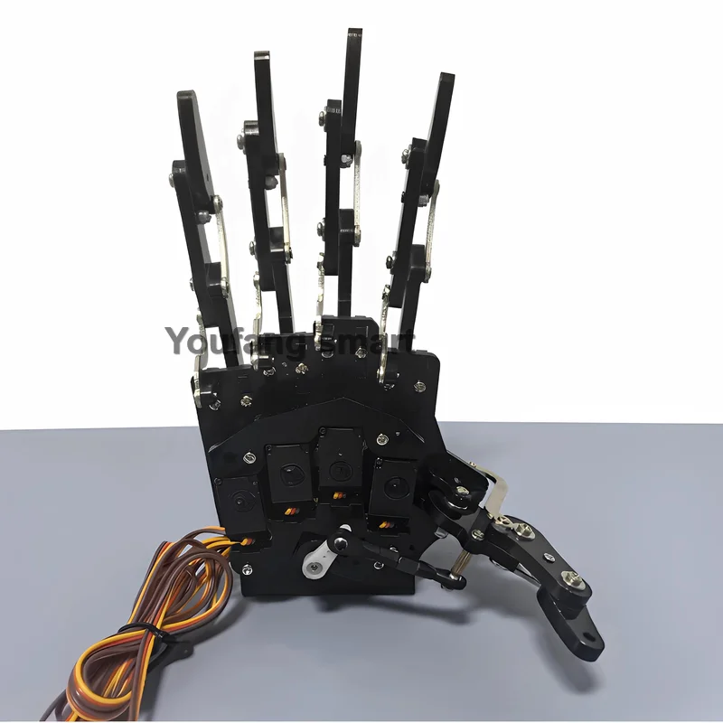 Nuovo assemblato 5 Dof Robot a mano con retro in metallo Robot umanoide Dito bionico Manipolatore meccanico Artiglio Mano robot programmabile