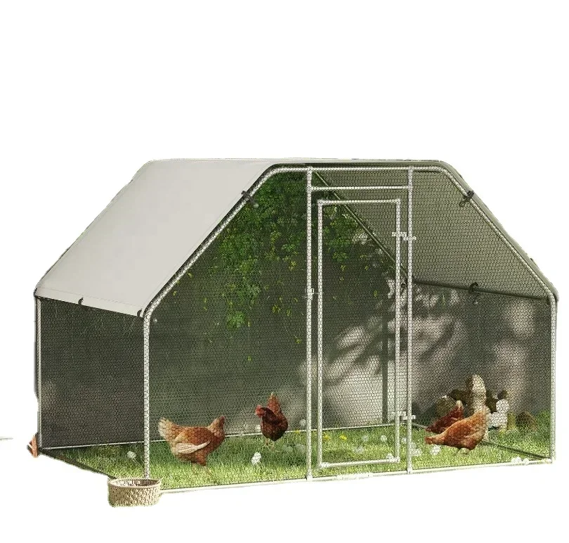 Large Metal Chicken Coop with Run Animal Cage