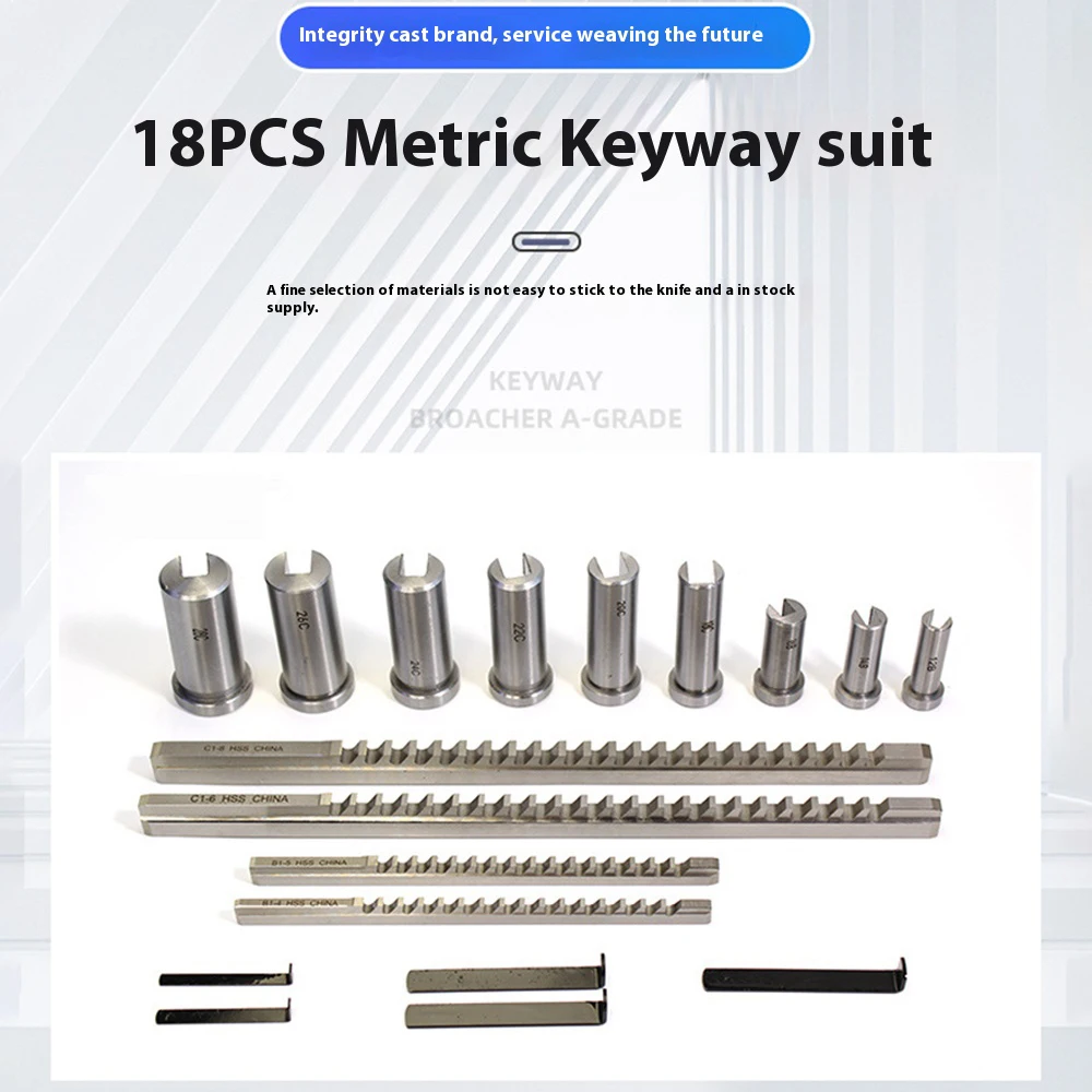 18Pcs HSS เมตริก Keyway Broach ชุด4/5/6/8มม.Broaches 12-28ตัด broach ใหม่