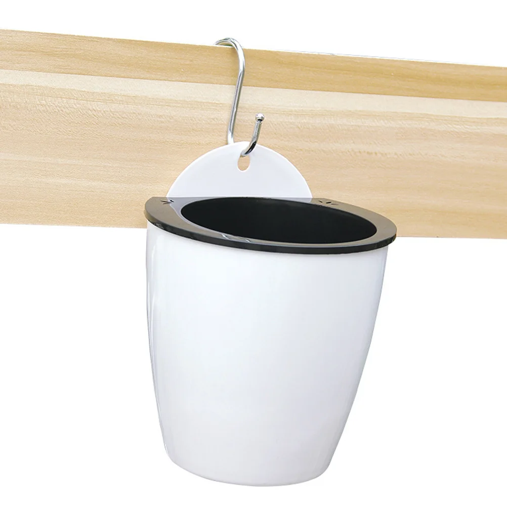 

Automatic Self Watering Planters White Round Hanging Flower Pot Cotton Rope Long Lasting Water Storage Wall Mounted Garden