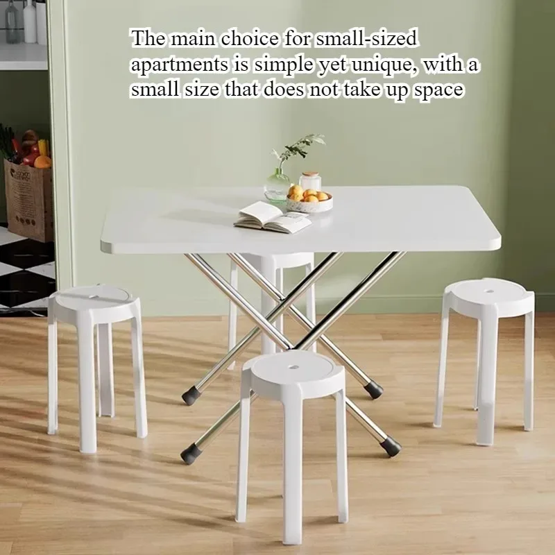 Foldable table dining table household small apartment eating table rental house simple small table rectangular stall table