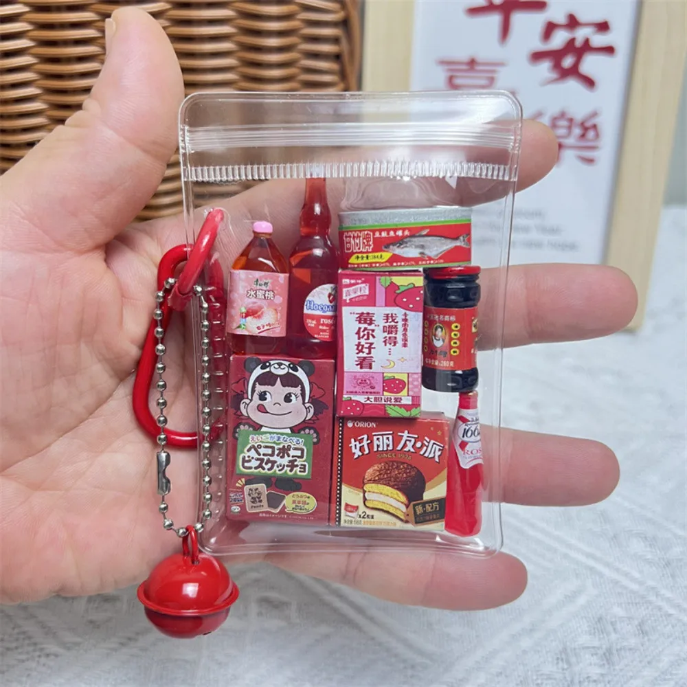 random contents Creative Mini Food Toys Capsule Machine Keychain Bag Fun Personalized Keychain Pendant Gifts for Friends