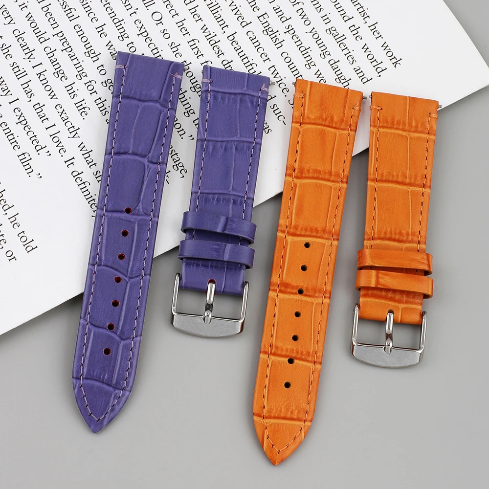 Bamboo Pattern Watch Strap Yellow Purple White Watchband 10mm 12mm 14mm 16mm 18mm 20mm for Watchwrist Bracelet Replacement Band