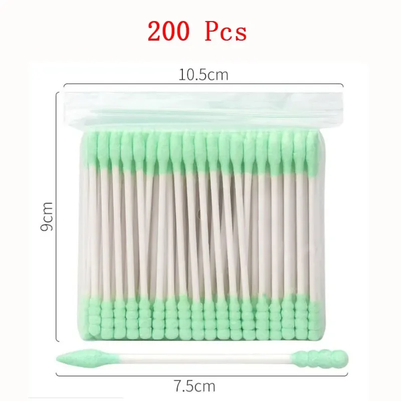 100Pcs Disposable Double Head Cotton Swab Buds Tip Wood Sticks Cosmetic Nose Ear Cleaning Makeup Tools Cotton Swabs