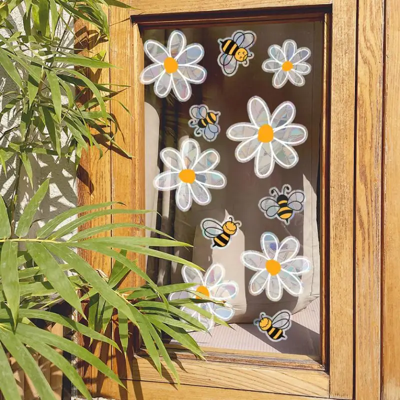 

Adorable Bees Style Glass Sticker DIY Honeybee Wall Decals For Glass Windows Removable Sticker