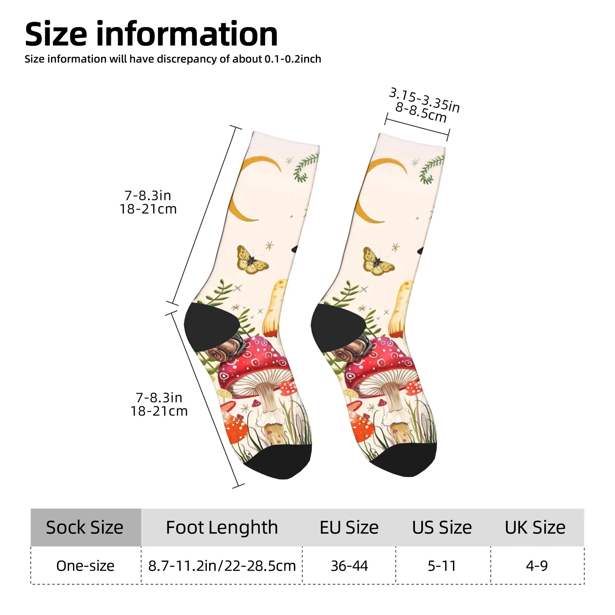 Autumn Winter Fashion Men's Women's Cartoon Mushroom Socks  Sweat Absorbing Basketball Socks
