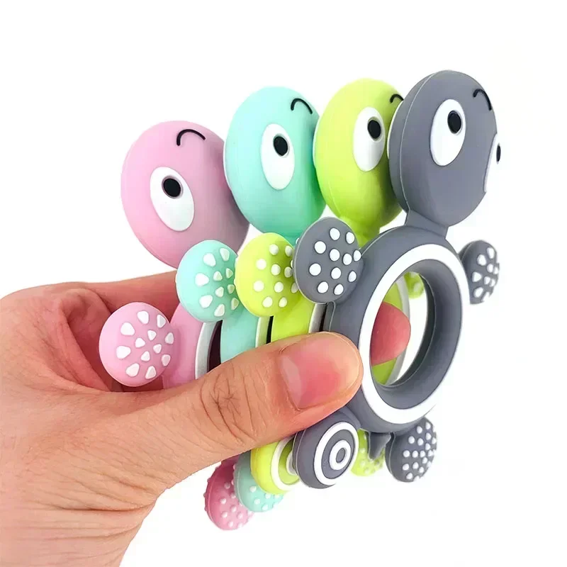 Silicone Baby Teethers Turtle 1PC Food Grade Tortoise Silicone Tiny Rod Children\'s Goods Nurse Gift Baby Teether Toys