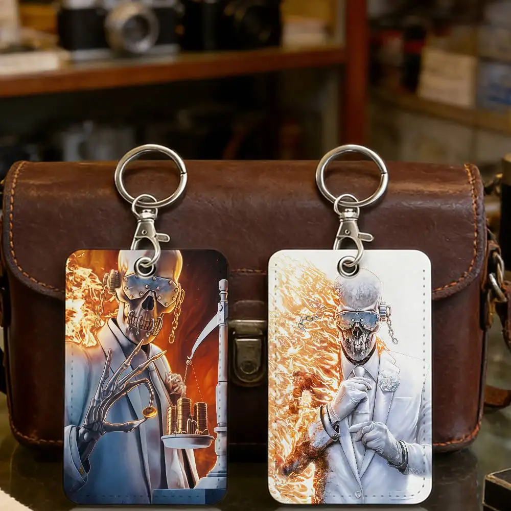 Rock Band M-Megadeth 2026 Card Holder Men And Womenn Universal Antirust Keychain PU Learther Access Drop Key Tag Ring
