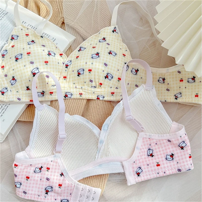 소녀들을 위한 스위트 액티브 브라, 만화 캐릭터 푸쉬업, 편안하고 귀여운 여성 스포츠 브라, 속옷, 통기성 좋은 여성용 브라