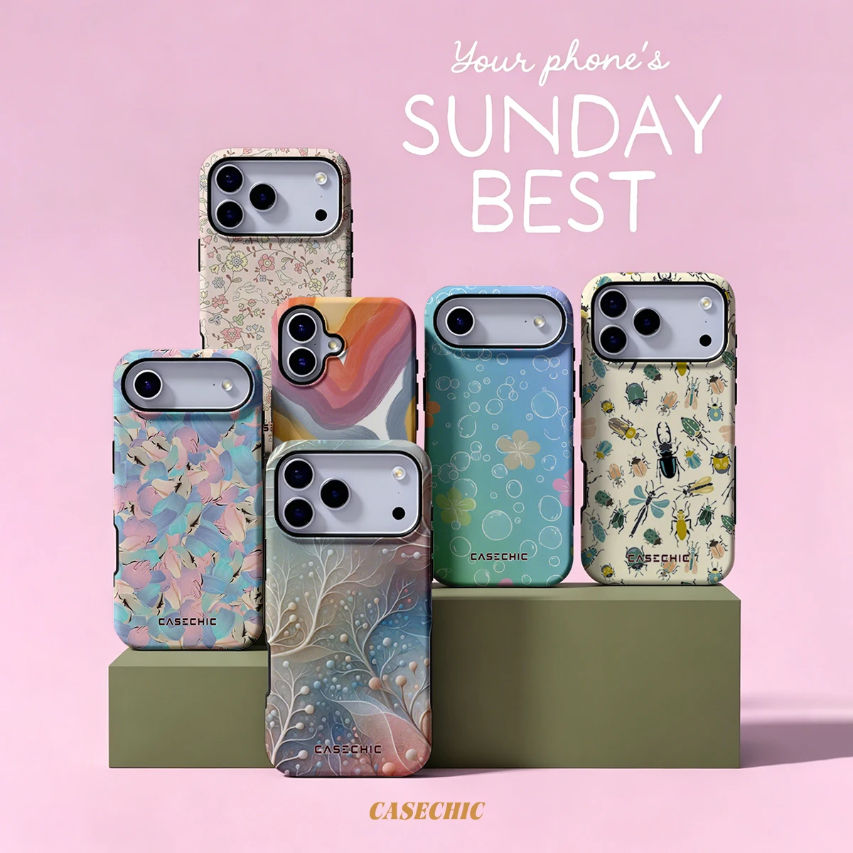 Pastel Branch Art Case for Samsung Galaxy S26 S25 S24 S23 Ultra Drop Resistant Glossy Dual-Layer Cover CaseChic