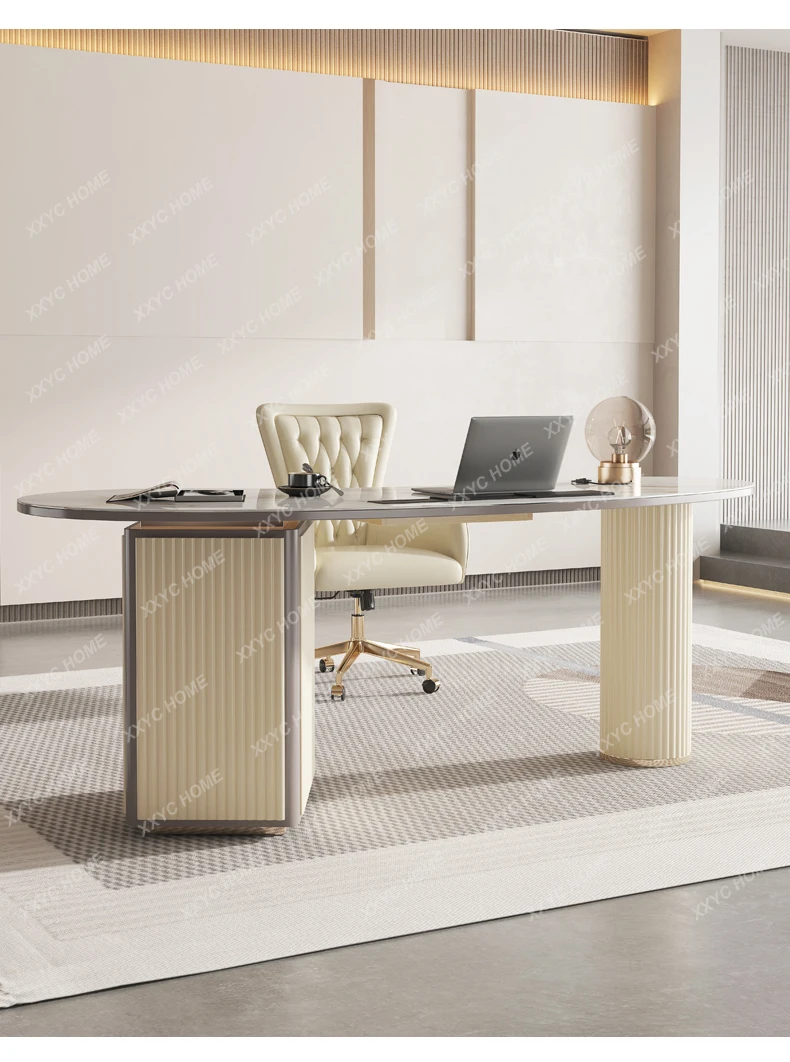 YX Italian light luxury home desk rock slab desk simple modern writing desk home