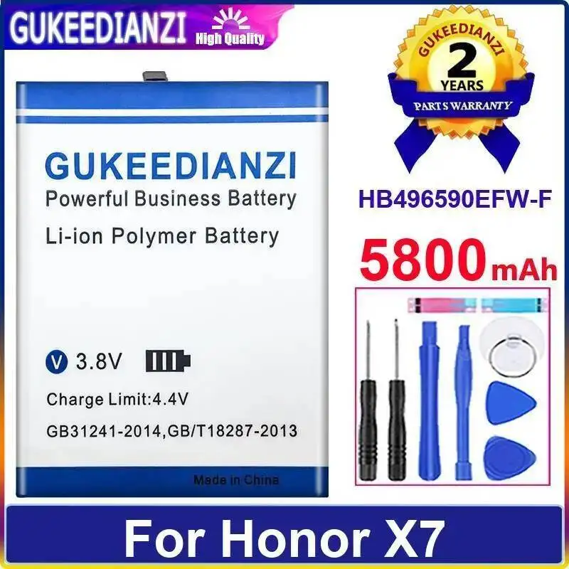 

Аккумулятор мобильного телефона для Huawei Honor X7 высокой емкости HB496590EFW-F 5800 мАч, высокая совместимость
