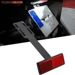 Motorcycle License Plate Holder Parts Extend Tail Reflector Dirt bikes Quad Red Rectangle Reflective Plate Warning Reflector