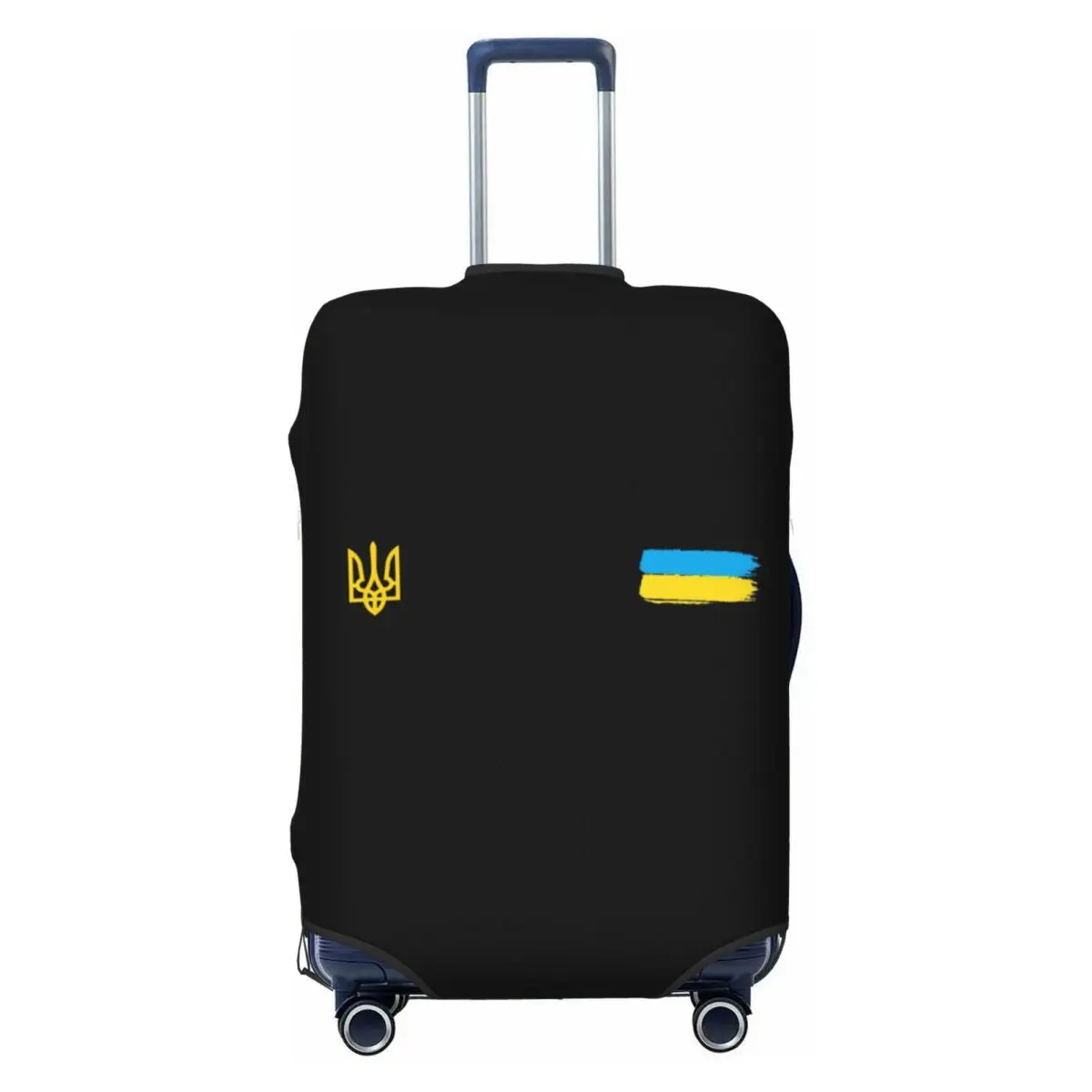 

Модный чехол для багажа в полоску с украинским флагом на заказ, эластичный герб Украины Tryzub, дорожные чехлы для чемоданов