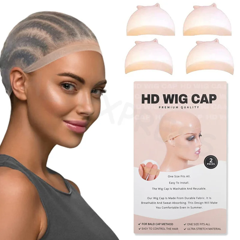 For Women Lace Front Wigs Sheer Wig Cap Thin Nylon Cap 10/30/50Pcs Invisible Ultra-thin Stretchy Stocking Caps HD Wig Cap