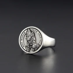 Praying Hands Jesus Christ Cross Hope Wisdom Faith Courage Pray For Us Silver Ring