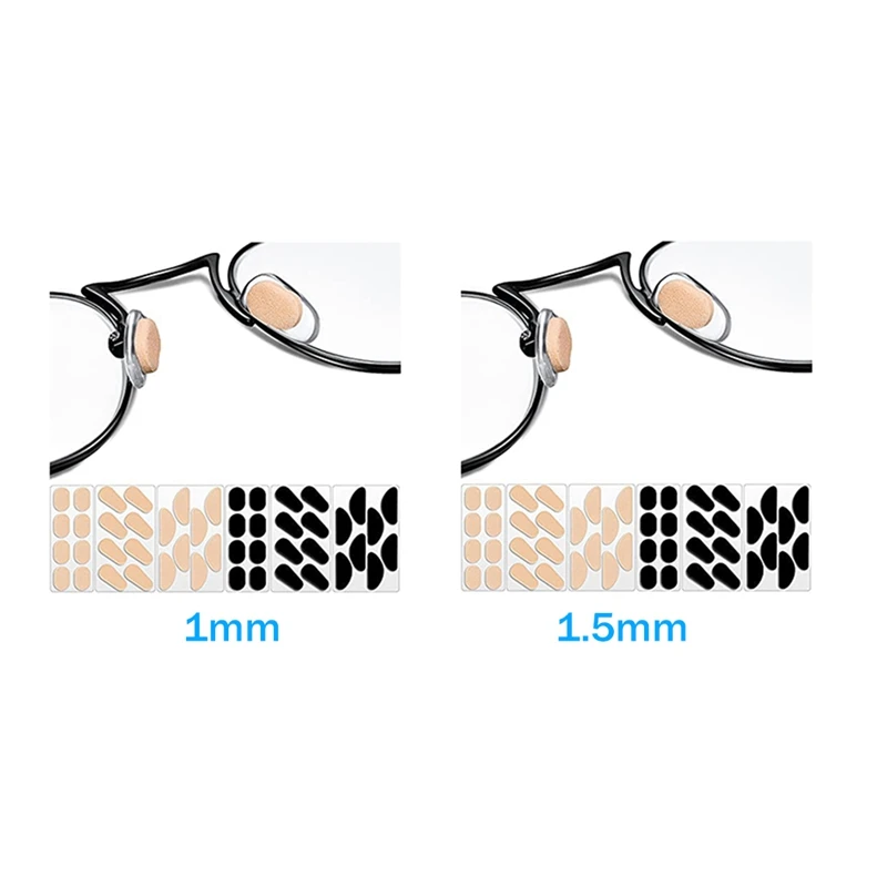 1Set Glasses Nose Pads Soft Foam Self-Adhesive Sponge Anti-Slip Pads For Sunglasses, Glasses, Kids Glasses (1.5Mm)