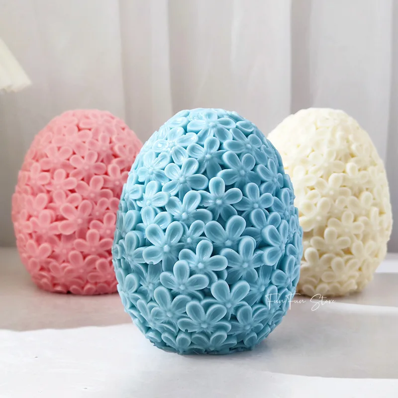 3d Siliconen Roos Ei Kaarsvorm Diy Handgemaakte Bloem Bal Kaars Zeep Gips Handwerk Hars Chocolade Bakgereedschap Easter Cadeau