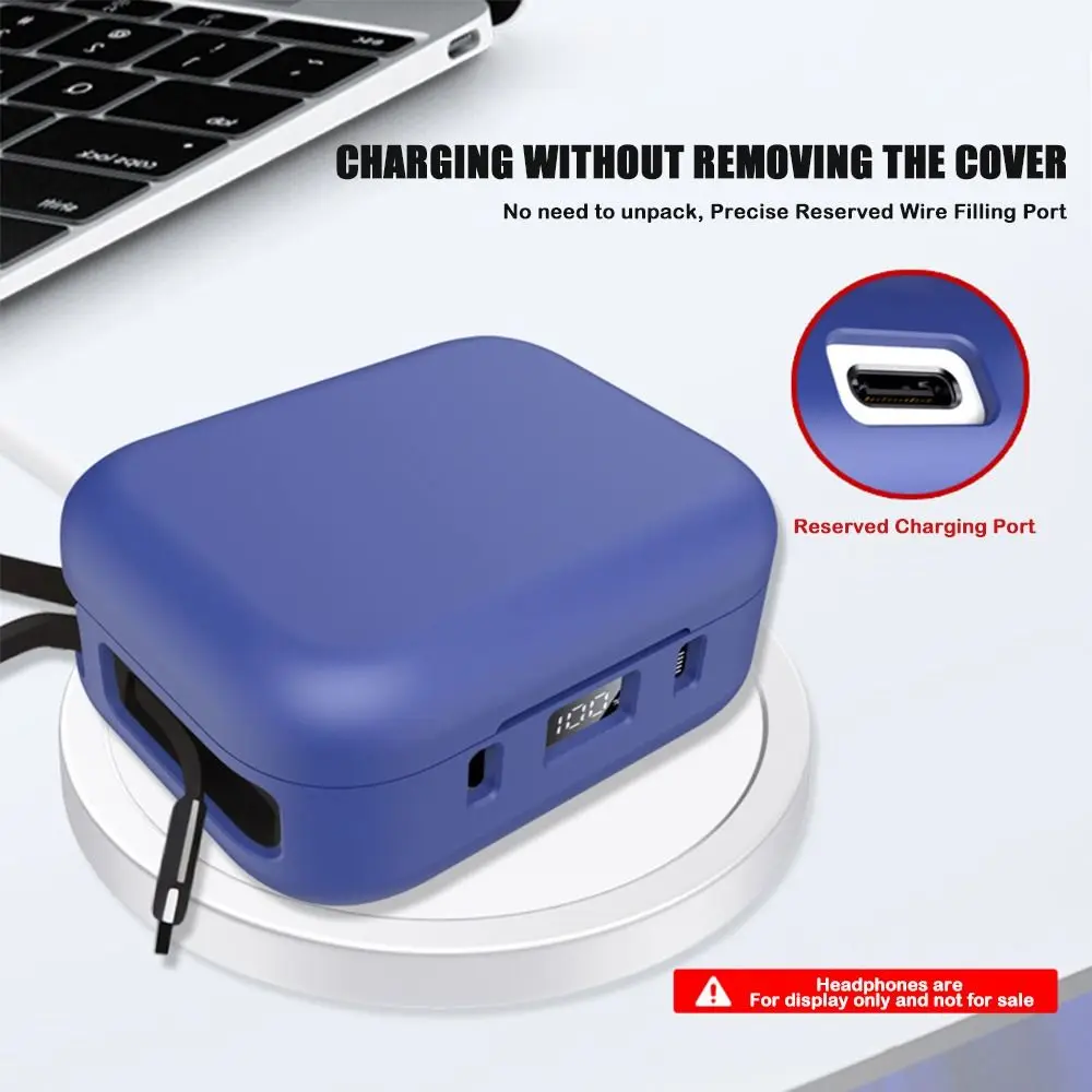 New Silicone Protective Case with Hook Anti-fall Earphone Cover Shockproof Headphones Shell for Soundcore P41i Accessories view 6