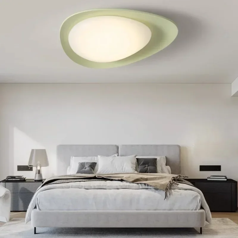 SANDYHA Full Spectrum Eye Care Led Ceiling Light Modern Pebble Shape Home Study Restaurant Bedroom Decor Creative Simple Design