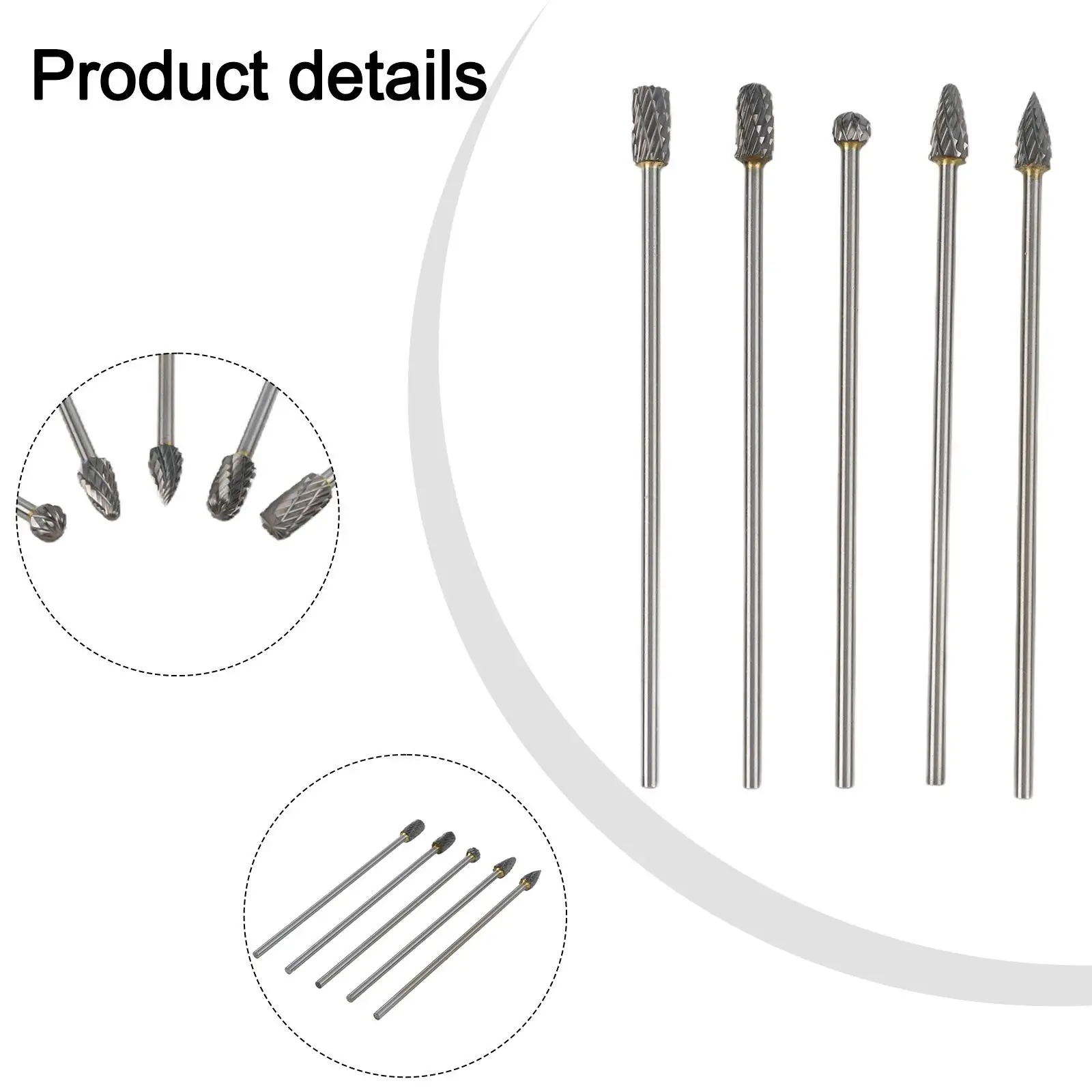 

5pcs 100mm Long Double Edge Carbide Rotary File Set Engraving Grinder Abrasives Alloy Drill Bit Milling Cutter For Metal Wood