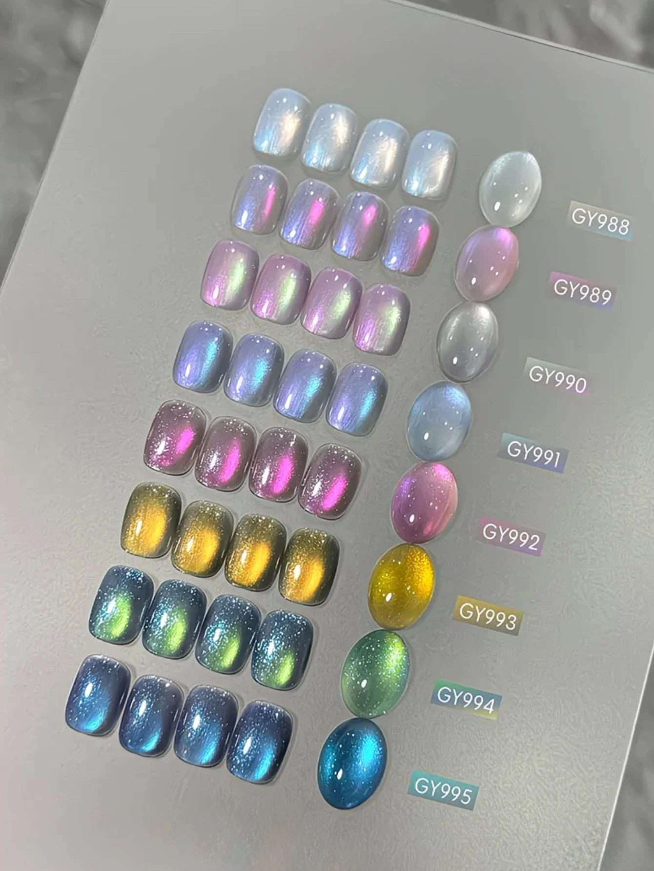 ชุดทำเล็บ 8 ชิ้น สำหรับฤดูใบไม้ร่วงและฤดูหนาว ปี 2025 อุปกรณ์สำหรับผู้หญิง ชุดทำเล็บสำหรับร้านเสริมสวย สีสันสดใสสไตล์ไอซ์แลนด์ ออโรร่า แคทอาย เจลทาเล็บ