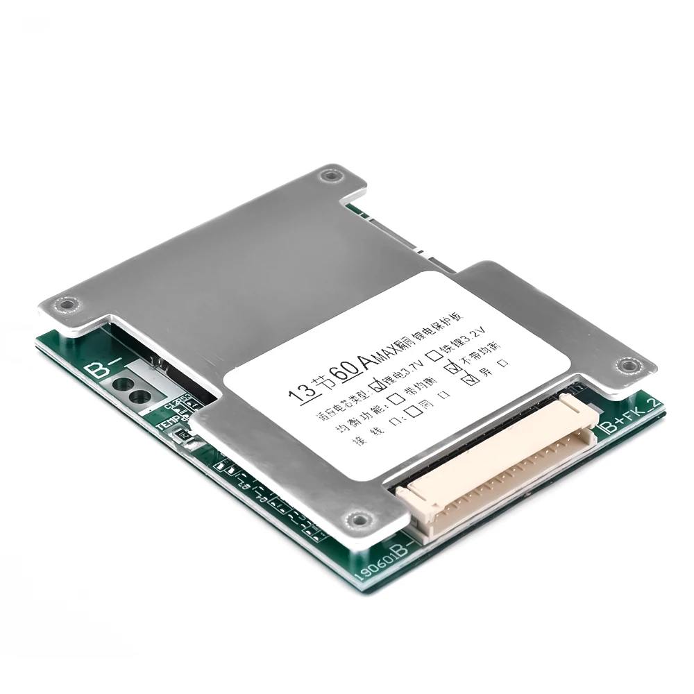 Imagem -06 - Placa de Proteção de Carregamento de Bateria de Lítio Overshoot Overdischarge Controle de Temperatura Módulo Bms 13s 48v 60a