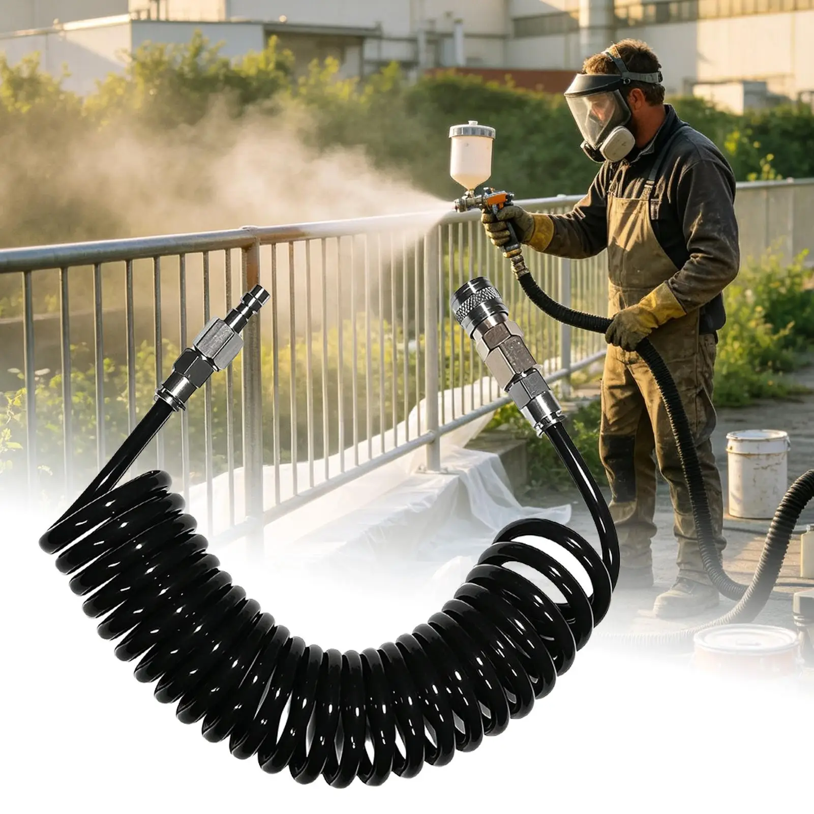 Compressor Air Hose 3 Meters Quick Connect High Pressure Transmission Line 150PSI Air Line For Workshop Home Repair Garden